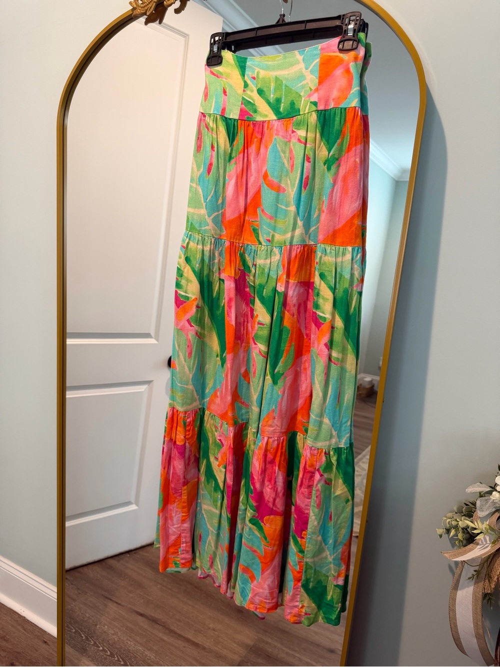 Show Me Your MuMu Neon Tropical Tiered Maxi Skirt